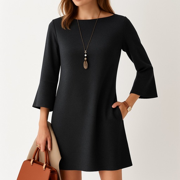 Lafayette 148 Womens M Gray Minimalist Modern Shift Dress Business Preppy NWOT - Picture 1 of 16